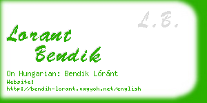 lorant bendik business card