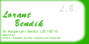 lorant bendik business card